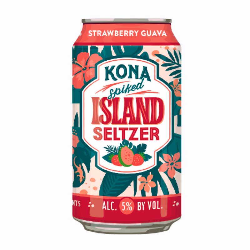 Kona Spiked Island Seltzer Strawberry Guava 5% 12oz.