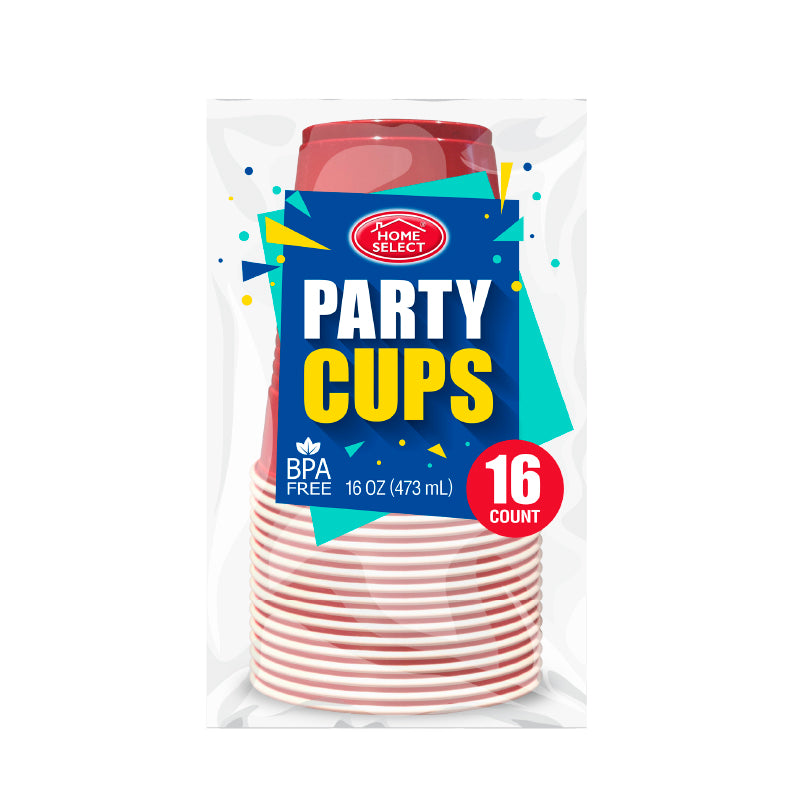 Plastic Party Cups - Red 16Oz