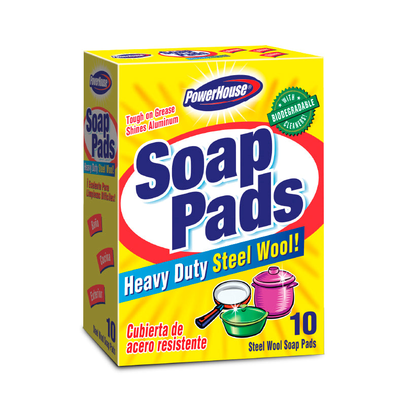 Soap Pads - Steel Wool Soap Pads - 12/10 Ct